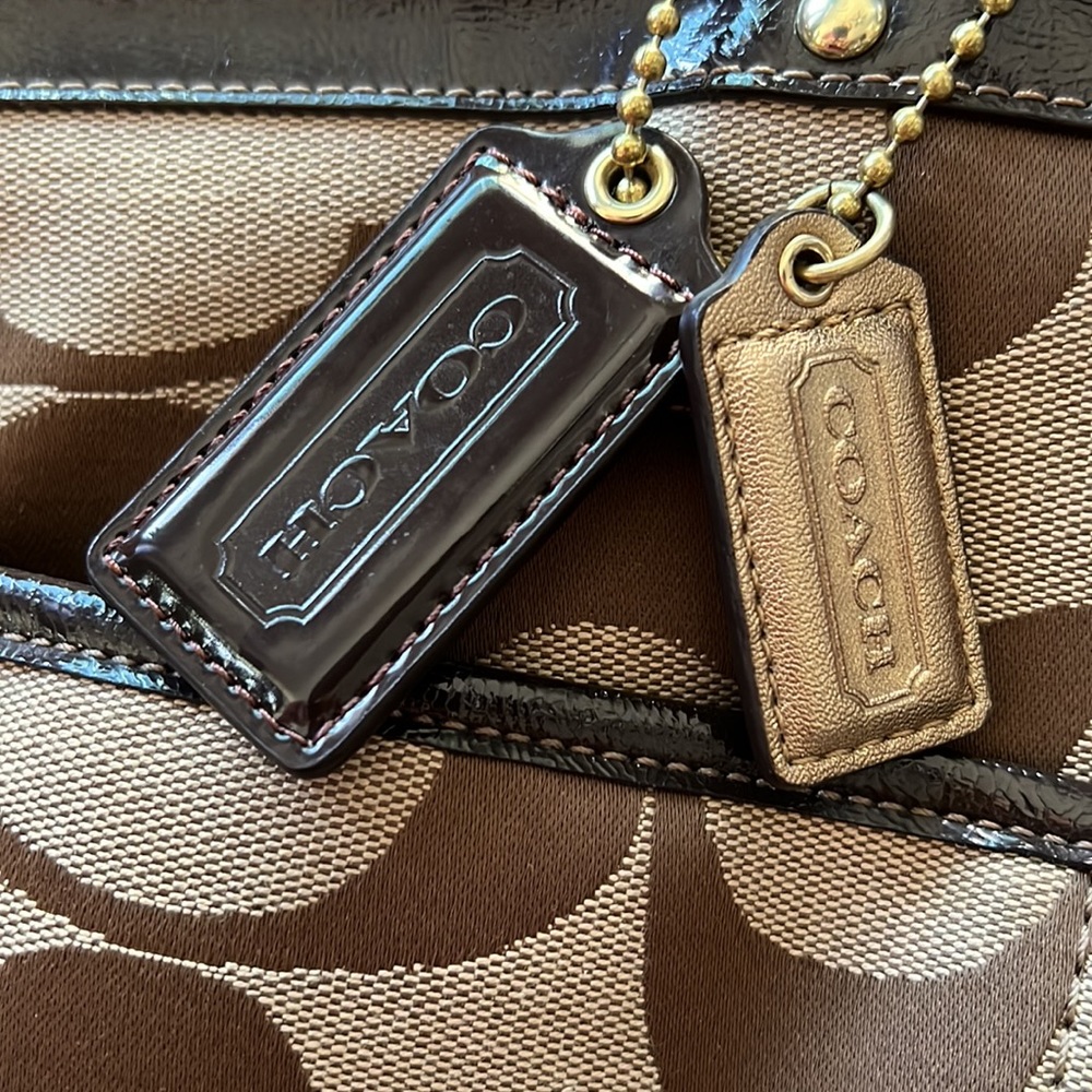 Coach Signature Brown/Tan Shoulder Multi-Purpose or Diaper Bag - Picture 16 of 16